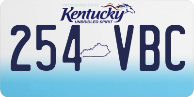 KY license plate 254VBC