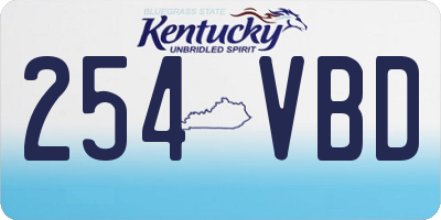 KY license plate 254VBD