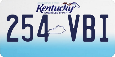 KY license plate 254VBI