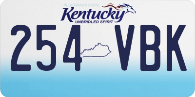 KY license plate 254VBK