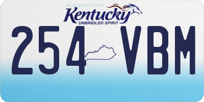 KY license plate 254VBM