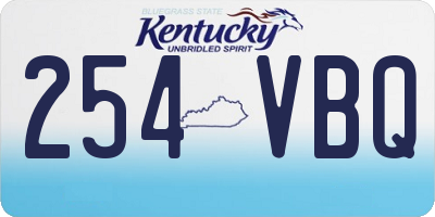 KY license plate 254VBQ