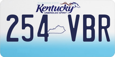 KY license plate 254VBR
