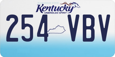 KY license plate 254VBV