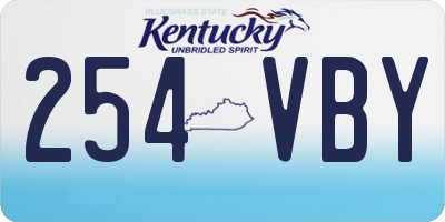 KY license plate 254VBY
