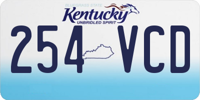 KY license plate 254VCD