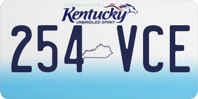 KY license plate 254VCE