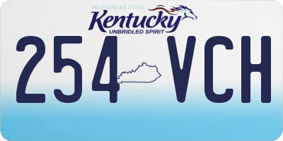 KY license plate 254VCH