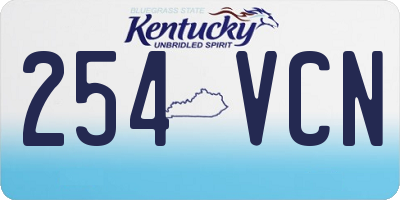 KY license plate 254VCN