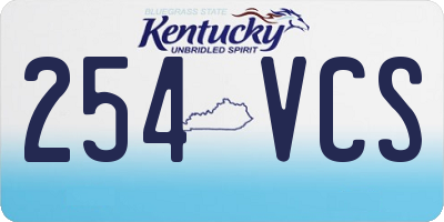 KY license plate 254VCS
