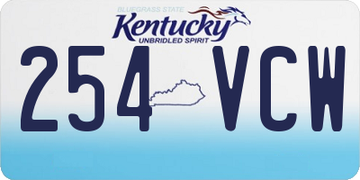 KY license plate 254VCW
