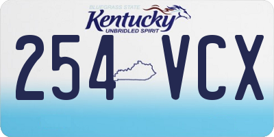 KY license plate 254VCX