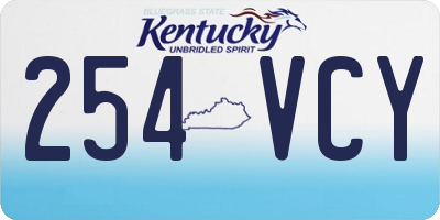 KY license plate 254VCY