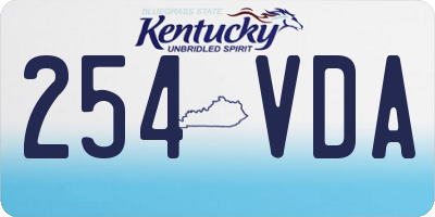 KY license plate 254VDA