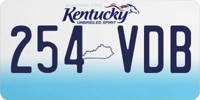 KY license plate 254VDB