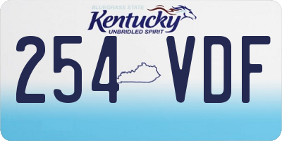 KY license plate 254VDF