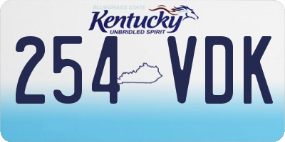 KY license plate 254VDK