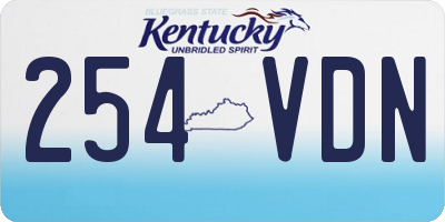 KY license plate 254VDN