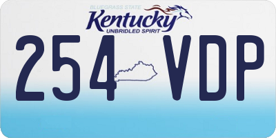 KY license plate 254VDP