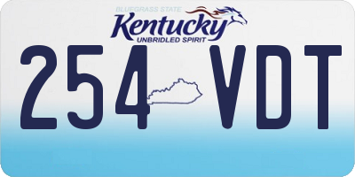 KY license plate 254VDT