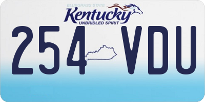 KY license plate 254VDU