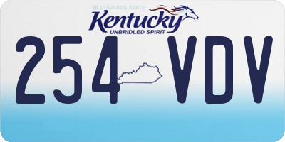 KY license plate 254VDV