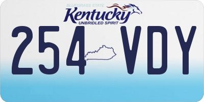 KY license plate 254VDY