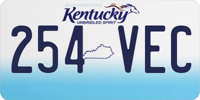 KY license plate 254VEC