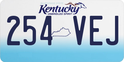 KY license plate 254VEJ