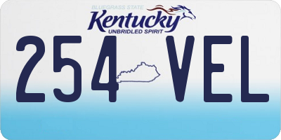 KY license plate 254VEL