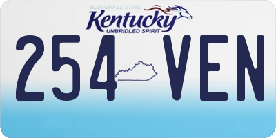 KY license plate 254VEN