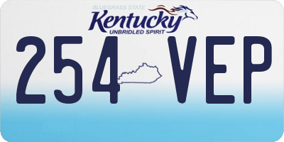 KY license plate 254VEP