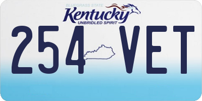 KY license plate 254VET