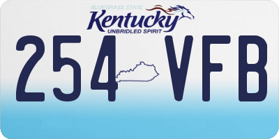KY license plate 254VFB