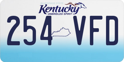 KY license plate 254VFD