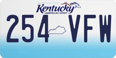 KY license plate 254VFW
