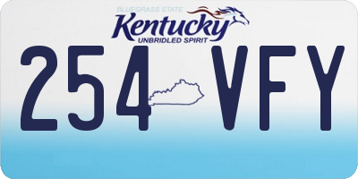 KY license plate 254VFY