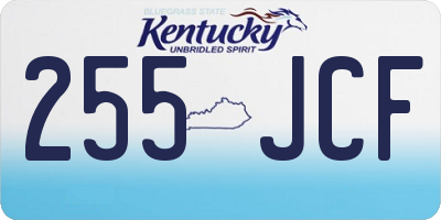 KY license plate 255JCF