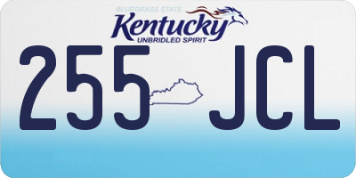KY license plate 255JCL