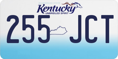 KY license plate 255JCT