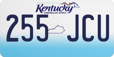 KY license plate 255JCU
