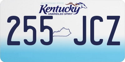 KY license plate 255JCZ