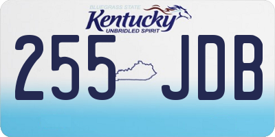 KY license plate 255JDB
