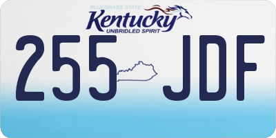 KY license plate 255JDF