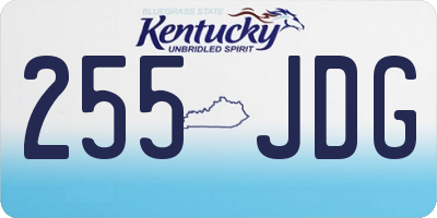 KY license plate 255JDG