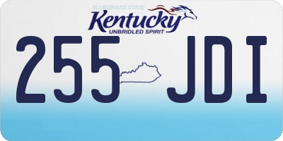 KY license plate 255JDI