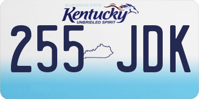 KY license plate 255JDK