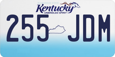 KY license plate 255JDM