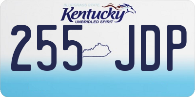 KY license plate 255JDP