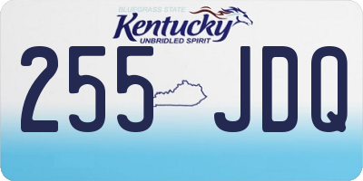 KY license plate 255JDQ